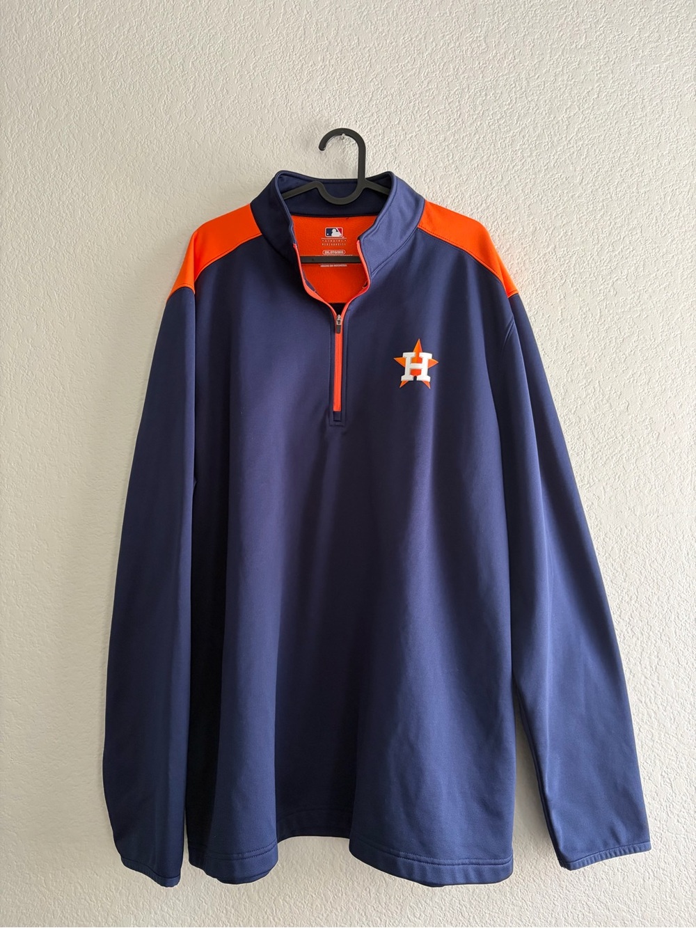 Houston Astros Navy and Orange Quarter-Zip Pullover